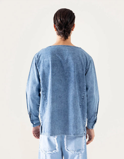 DENIM CREW NECK SHIRT